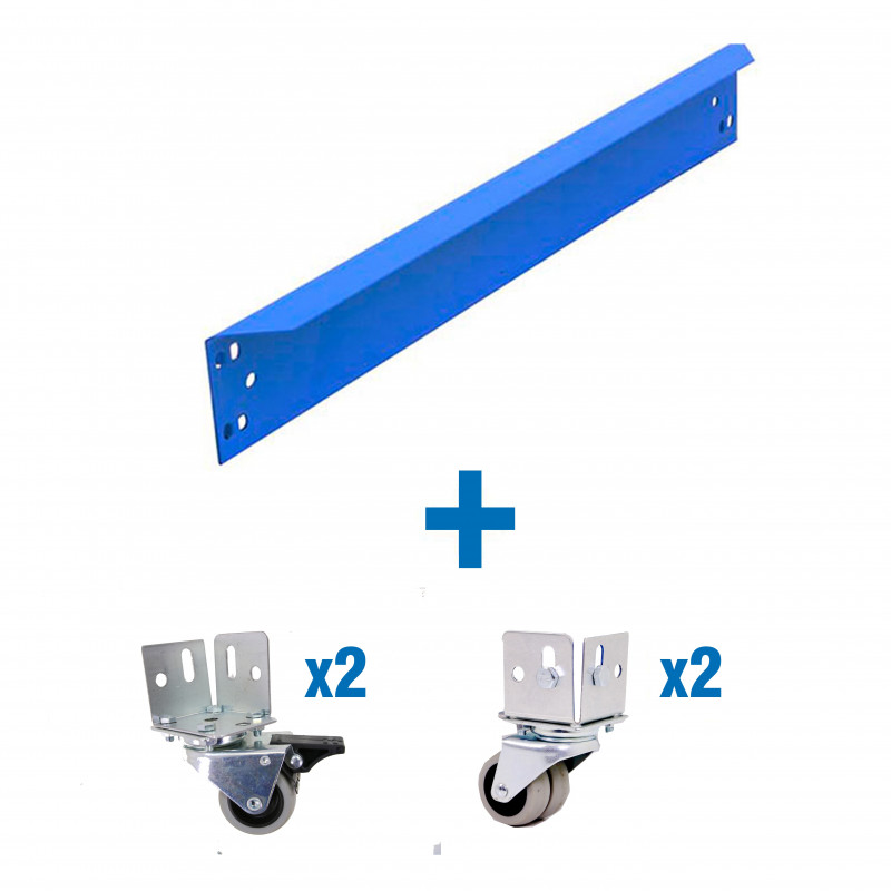 Kit 4 roues et barre transversale Stockman LAR4RUE1V charge 120kg