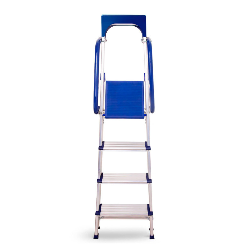 Escabeau 4 marches SECURE pro alu sécurisé plateforme 89cm Hostrom
