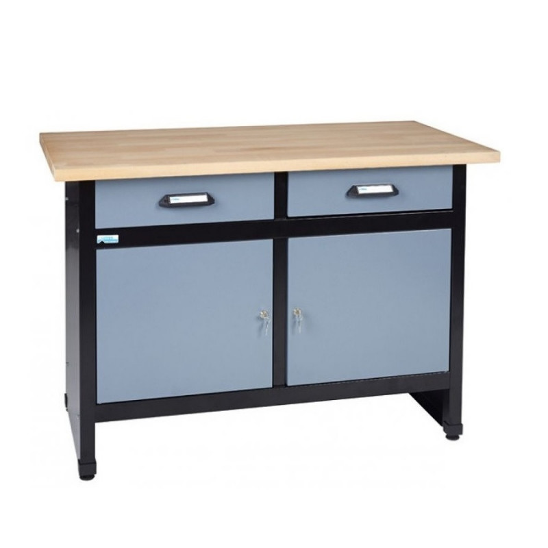 Etabli Gris 12056 2 portes et 2 tiroirs L120cm Kupper