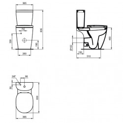 Ideal standard Cuvette surélevée en porcelaine sortie horizontale blanc CONNECT FREED Kobleo