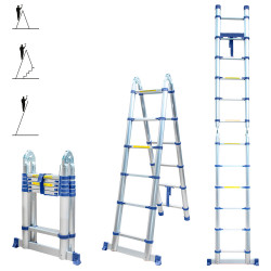 Hoström Échelle télescopique Stempakt 3,8m, hauteur travail max 4,7m Hostrom Kobleo