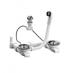 Nicoll Bonde d'évier Nicoll 204115 D114 automatique double commande blanc Kobleo