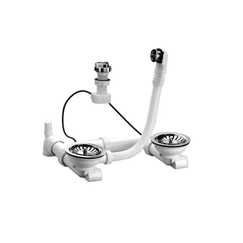 Nicoll Bonde d'évier Nicoll 204115 D114 automatique double commande blanc Kobleo