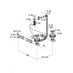 Nicoll Bonde d'évier Nicoll 204115 D114 automatique double commande blanc Kobleo