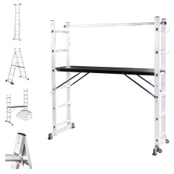 Hoström Echafaudage roulant SCAFFOLDAX2X6, H max Travail 4,46m, Hostrom Kobleo