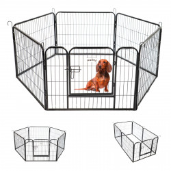 Paitsy Enclos en métal Gardeo80x60x6 pour chiens, chiots, chatons et rongeurs Kobleo