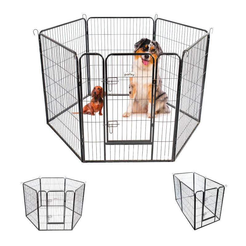 Enclos en métal Gardeo80x100x6 pour chiens, chiots, chatons et rongeurs