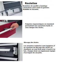 Bott Desserte de maintenance l:655 mm 1 compartiments 5 tiroirs plateau hê Bott Kobleo