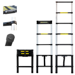 Hoström Echelle telescopique 2m TELESCOO7, Garantie 5 ans, Hostrom Kobleo