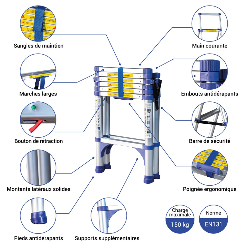 Hoström Escabeau télescopique Extendact6 Kobleo