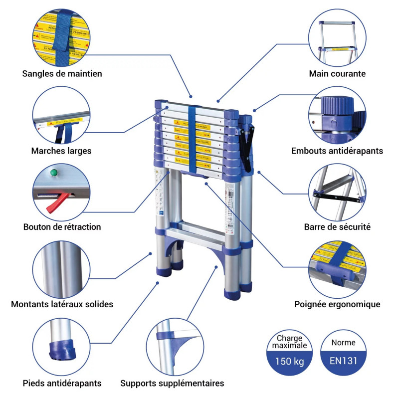 Hoström Escabeau télescopique Extendact10 Kobleo