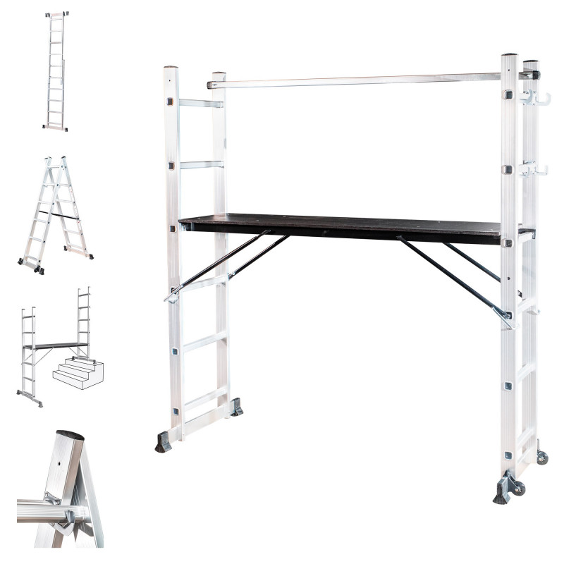 Hoström Echafaudage roulant SCAFFOLDAX2X6, H max Travail 4,46m, Hostrom Kobleo