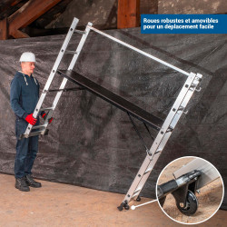 Hoström Echafaudage roulant SCAFFOLDAX2X6, H max Travail 4,46m, Hostrom Kobleo