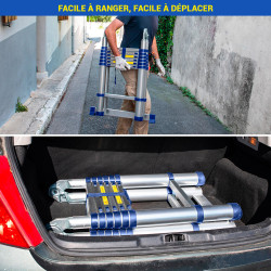 Échelle télescopique Stempakt 4,4m, hauteur travail max 5,3m Hostrom