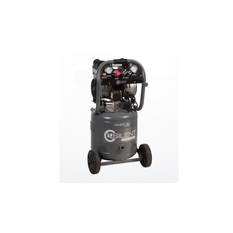Lacme Compresseur Silent 12/40 V SH 1,5cv Mono 12,1m3/h 40L sans huile Lacme Kobleo