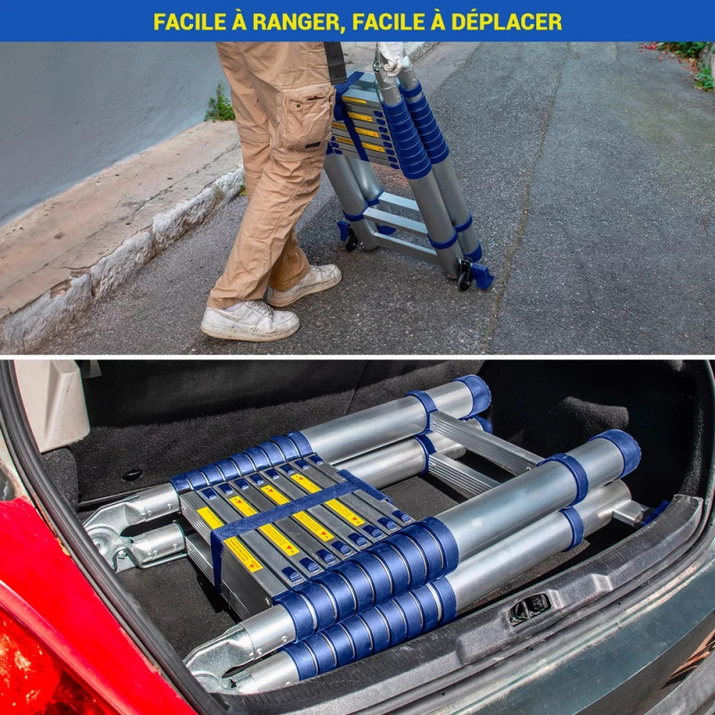 Hoström Échelle télescopique Stempakt 6,2m, hauteur travail max 7,1m Hostrom Kobleo