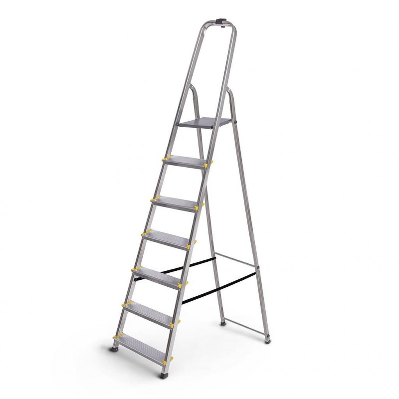 Hoström Escabeau 7 marches DURA alu pliable hauteur plateforme 140cm Hostrom Kobleo