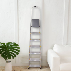 Hoström Escabeau 7 marches DURA alu pliable hauteur plateforme 140cm Hostrom Kobleo