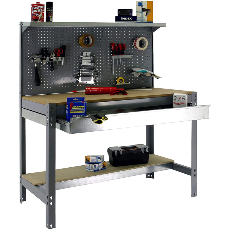 Simon Rack Etabli Simonwork BT3 BOX 1200 gris/bois 1440x1200x600mm SimonRack Kobleo