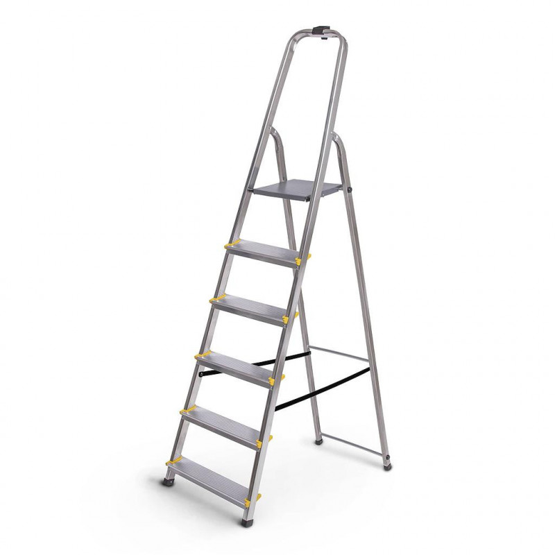 Hoström Escabeau 6 marches DURA alu pliable hauteur plateforme 119cm Hostrom Kobleo