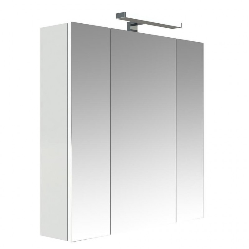 Armoire de toilette Juno 70cm 3 portes miroirs blanc brillant Allibert