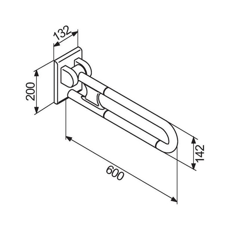 Normbau Barre d'appui rabattable Diam 34 mm Kobleo