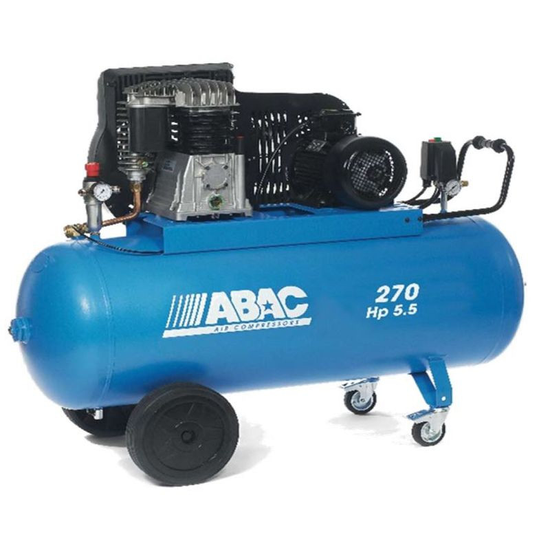 ABAC Compresseur pistons bi-étagés 400V Tri 270 L 41m3/h 55 CV roues B5900B Kobleo