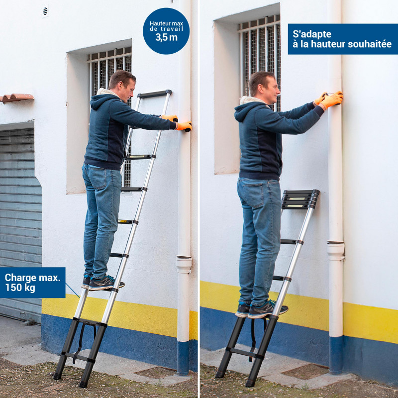 Hoström Telescoo9, échelle télescopique basique 9 marches Kobleo