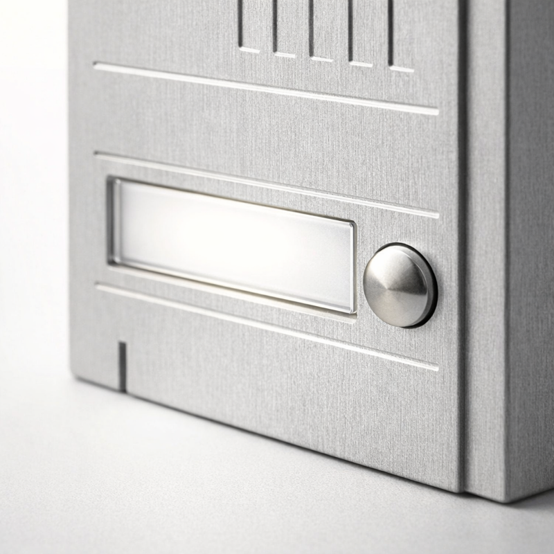 Aiphone Platine DA1DS saillie 1 bouton avec façade alu Ep22mm Aiphone Kobleo