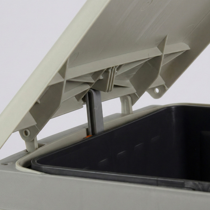 Emuca Poubelle de recyclage 16L plastique gris couvercle automatique Emuca Kobleo