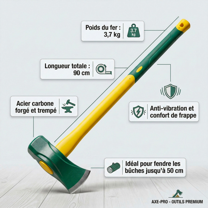 Leborgne Merlin éclateur Leborgne 3,7kg manche novamax droit 90cm Kobleo