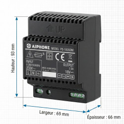 Aiphone Alimentation Aiphone PS1820DM 230 Vac / 18 Vcc - 2 A Kobleo