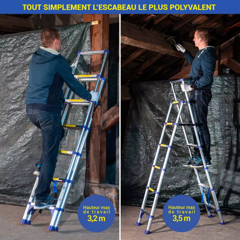 Hoström Escabeau télescopique Extendact6 Kobleo