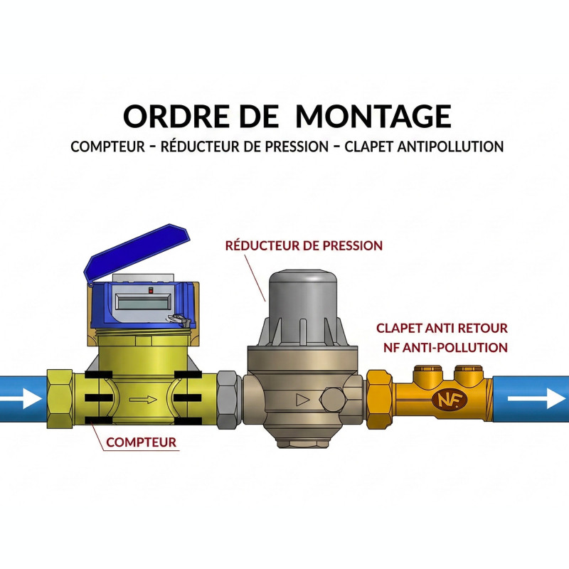 Socla Réducteur de pression Desbordes Socla 11BIS FF pré-réglé 3bar bronze Kobleo