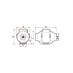 Vortice Extracteur centrifuge 365m3/h conduit 125mm LINEO Vortice Kobleo