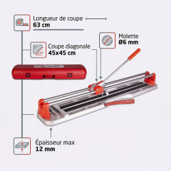 Rubi Coupe-carreaux STAR-63 manuel coupe 63cm avec valise Rubi Kobleo
