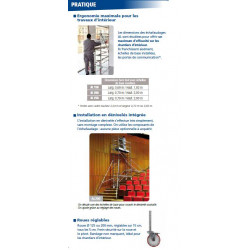 Duarib Echafaudage roulant aluminium hauteur plancher 2,90m Altitude AL 200 Duarib Kobleo