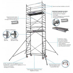 Duarib Echafaudage roulant aluminium hauteur plancher 2,90m Altitude AL 200 Duarib Kobleo