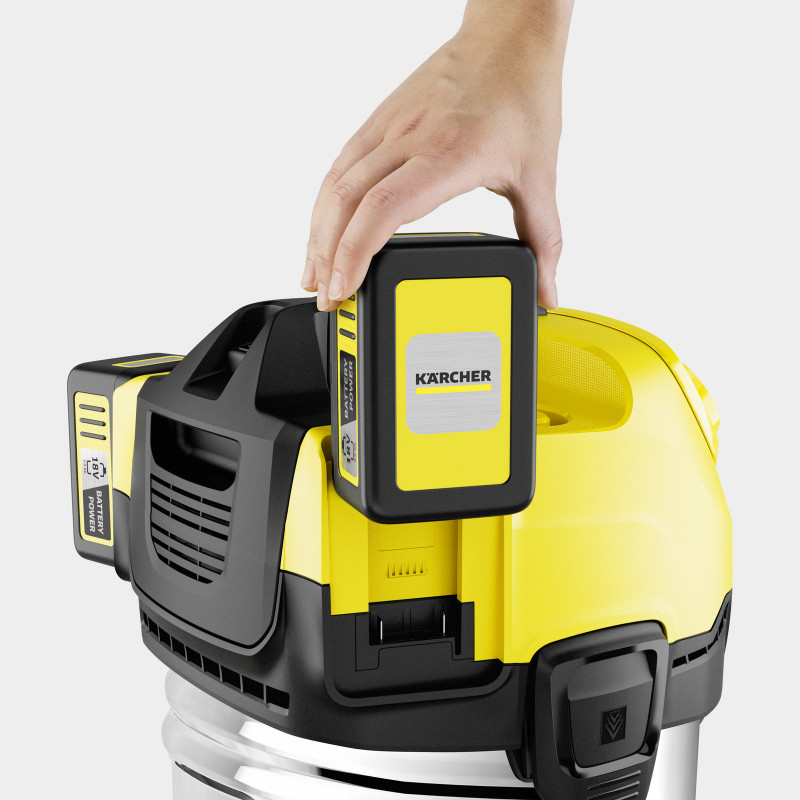 Aspirateur Eau et Poussieres sans Fil WD 4-18 S Dual 380 W, Karcher
