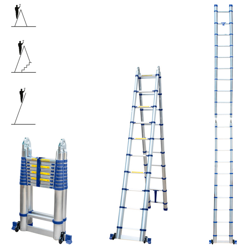Hoström Échelle télescopique Stempakt 6,2m, hauteur travail max 7,1m Hostrom Kobleo
