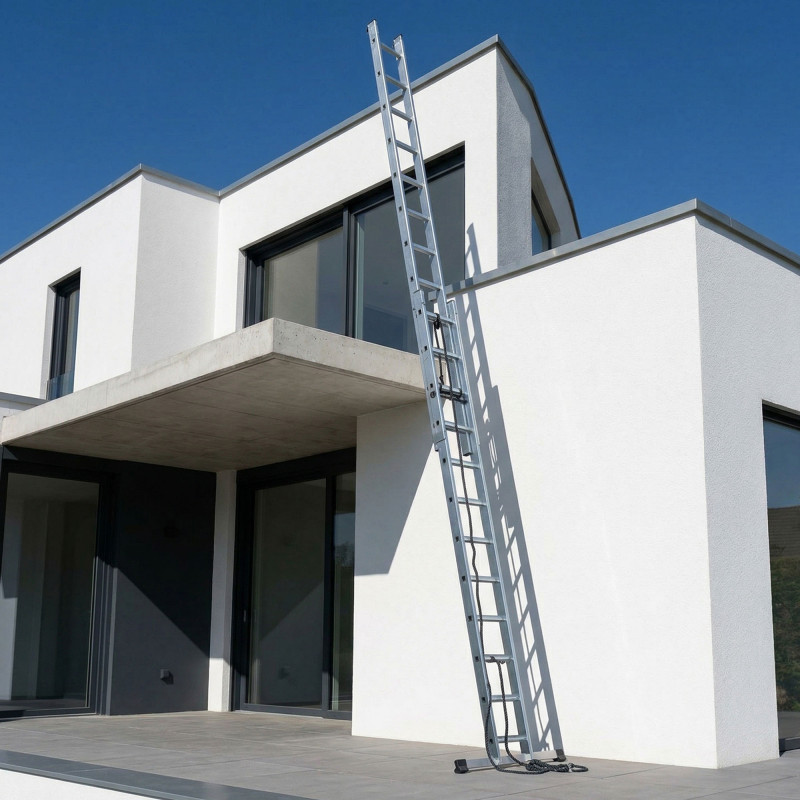 Escalux Echelle Aluminium semi-pro coulissante corde 2x13 Haut travail 692 m E Kobleo