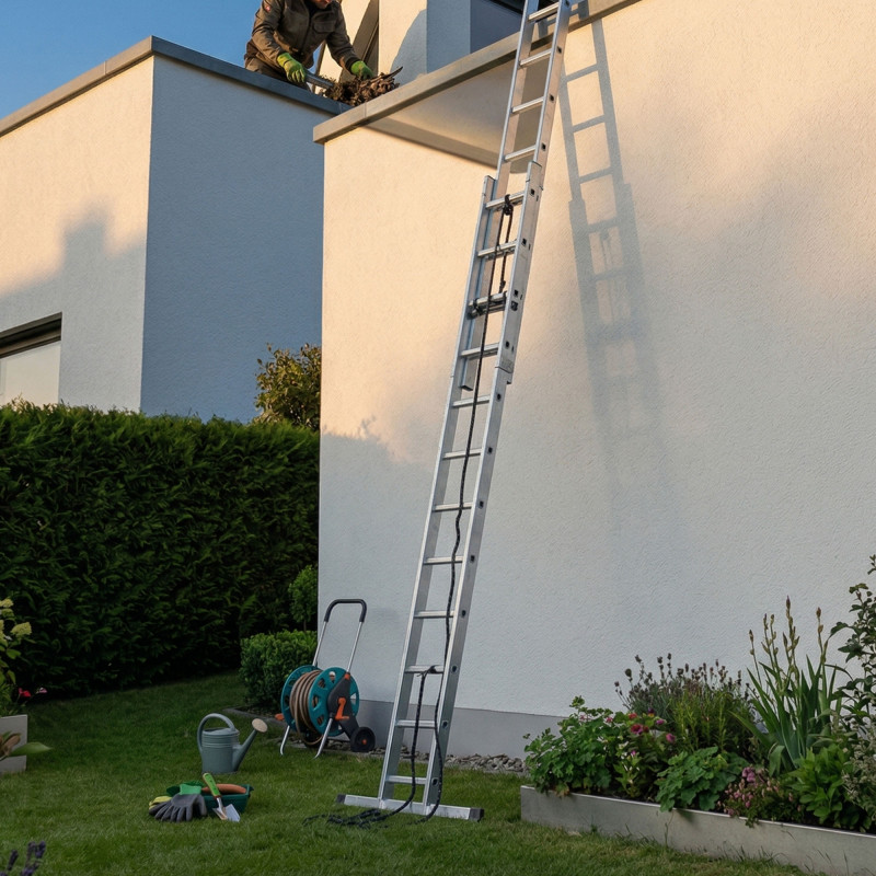 Escalux Echelle Aluminium semi-pro coulissante corde 2x13 Haut travail 692 m E Kobleo