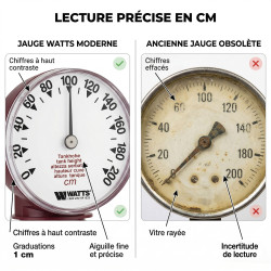 WATTS Jauge mécanique Watts 22L0103102 Meca-M 200 V verticale 95mm Kobleo