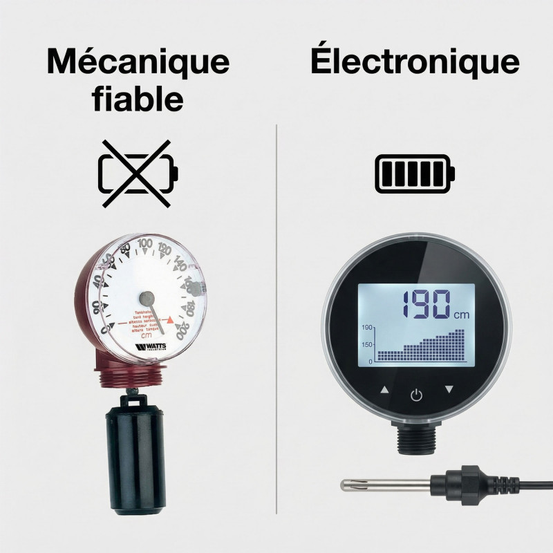 WATTS Jauge mécanique Watts 22L0103102 Meca-M 200 V verticale 95mm Kobleo