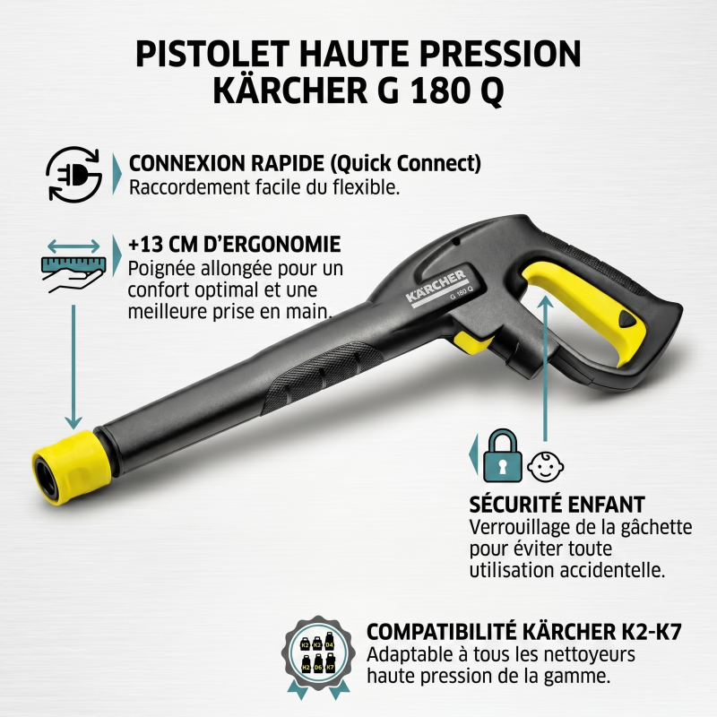 Karcher Poignée-pistolet G 180 Q 13cm avec Quick Connect Karcher Kobleo