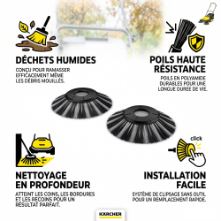 Karcher Brosses latérales Karcher météo humide pour balayeuse S4 noir Kobleo