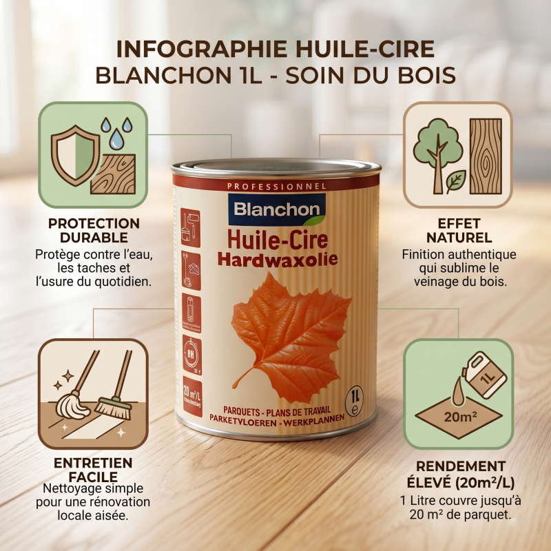 Blanchon Huile cire Blanchon 1L naturel Kobleo