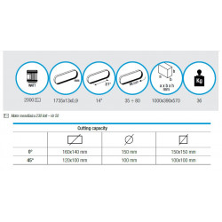 Femi Scie à ruban acier 2000W Diam150mm vitesse variable ABS NG160 Femi Kobleo