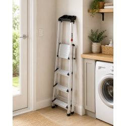 Escabeau 4 Marches en Aluminium Pliable Pro, Escalux