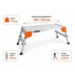 Plateforme Banc du Platrier en Aluminium Pliable, Escalux